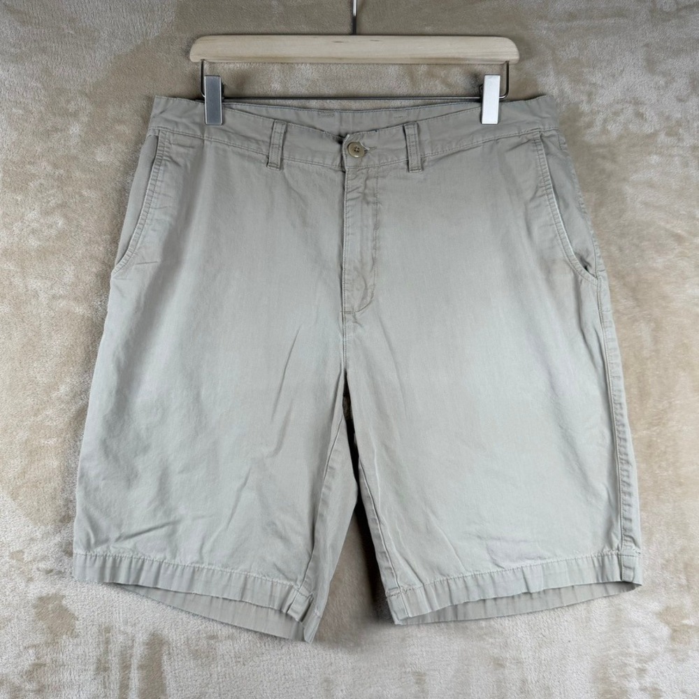Patagonia Organic Cotton Chino Shorts Mens 34 Khaki Tan Flat Front Twill